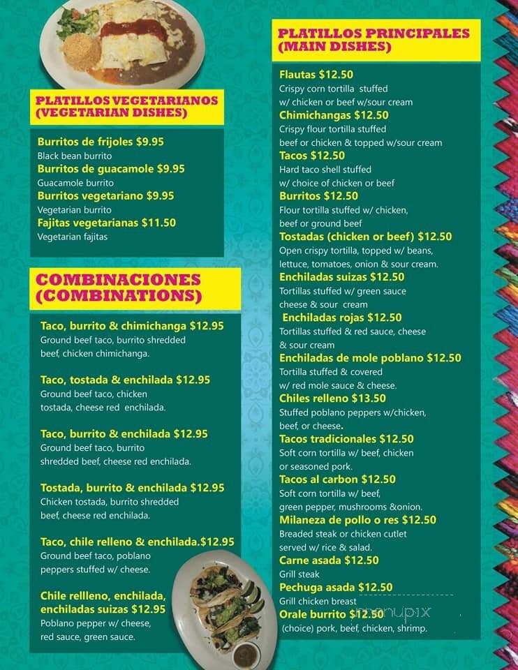 Orale Mexico - New Paltz, NY menu_pic