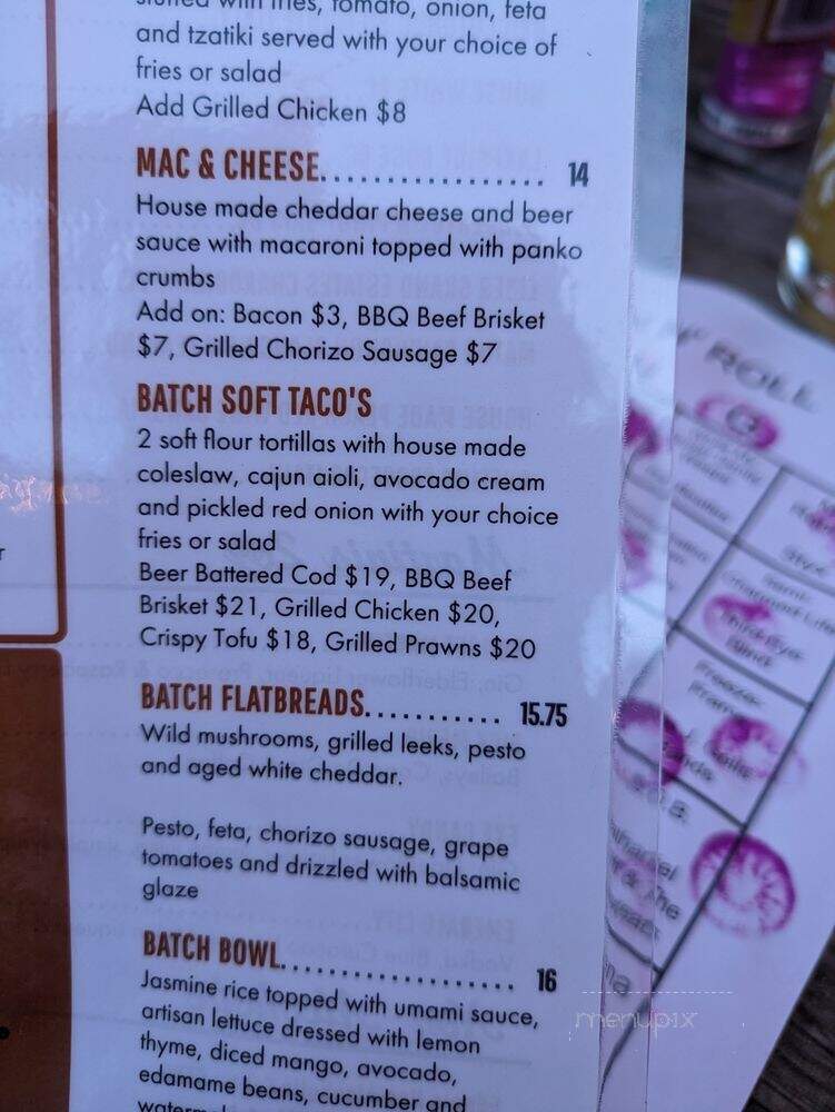Batch 44 - Sechelt, BC menu_pic