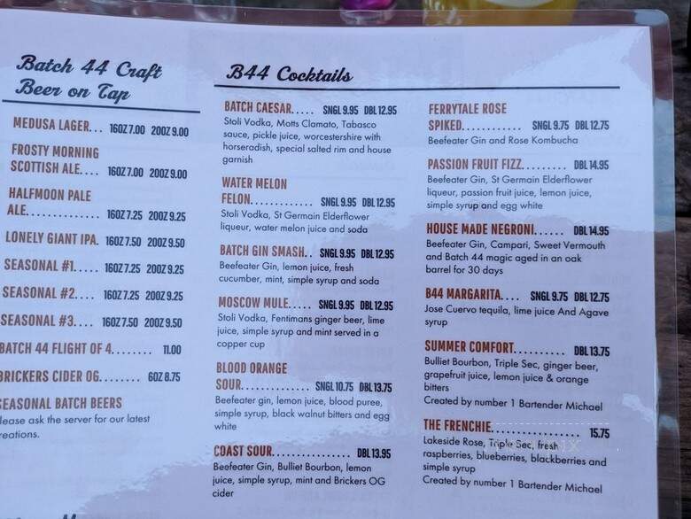 Batch 44 - Sechelt, BC menu_pic