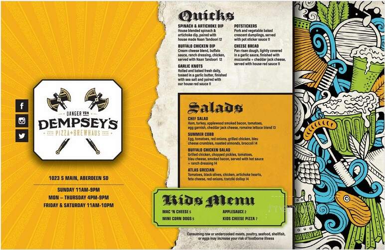 Danger von Dempsey's Pizzeria & Brewhaus - Aberdeen, SD menu_pic