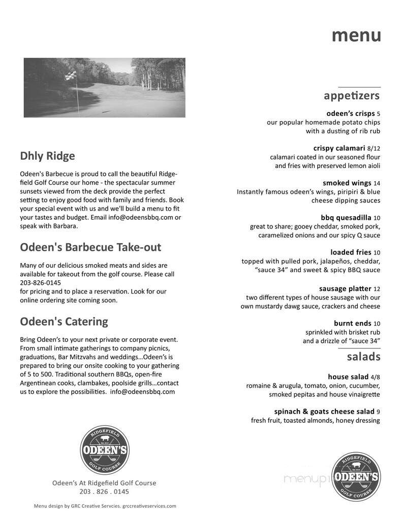 Odeens BBQ - Ridgefield, CT menu_pic