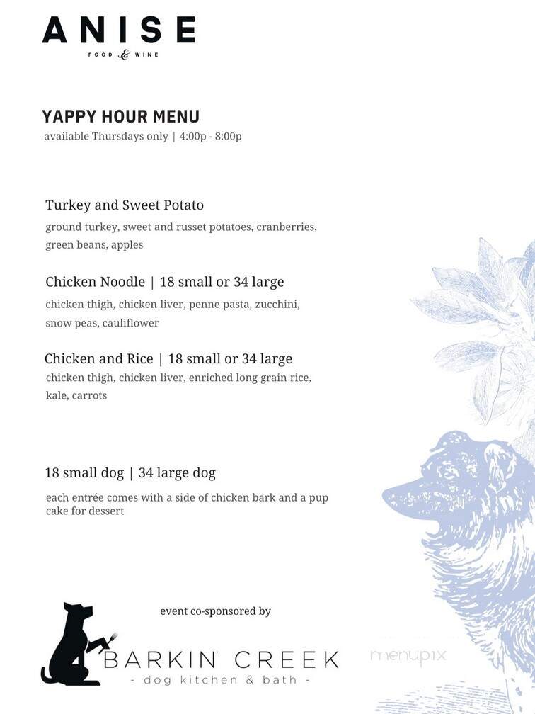 Anise - Dallas, TX menu_pic