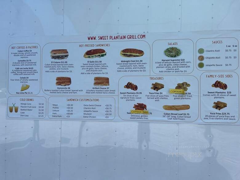 Sweet Plantains Grill Foodtruck - Asheville, NC menu_pic