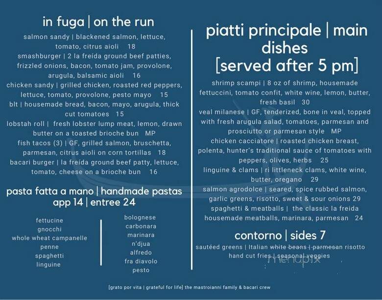 Bacari Social - Westbrook, CT menu_pic