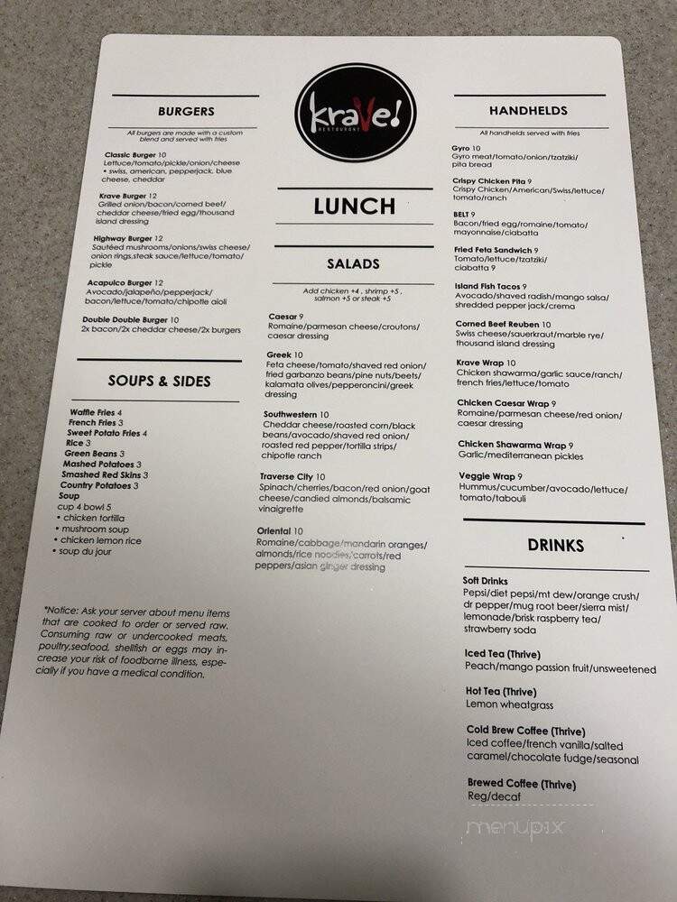 Krave - Lapeer, MI menu_pic
