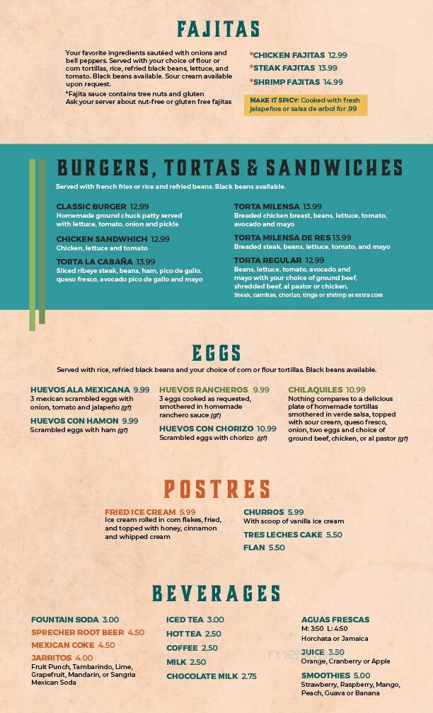 La Cabana Mexican Grill - Fort Atkinson, WI menu_pic