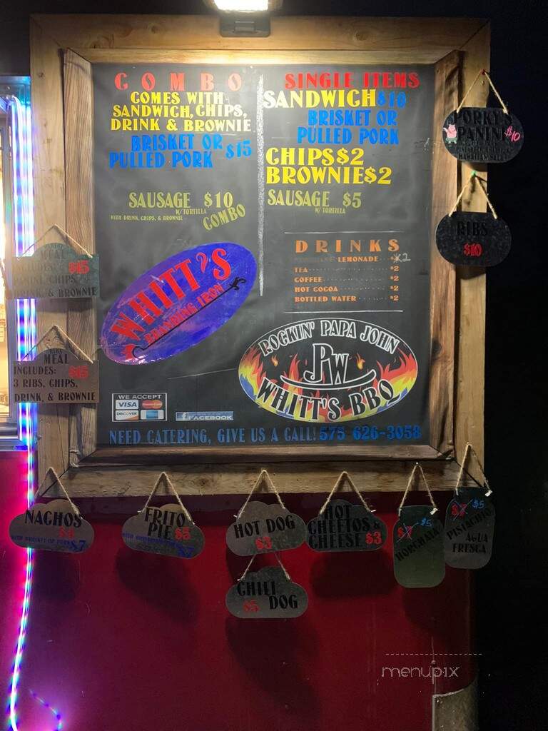 Whitt's Branding Iron - Ruidoso, NM menu_pic