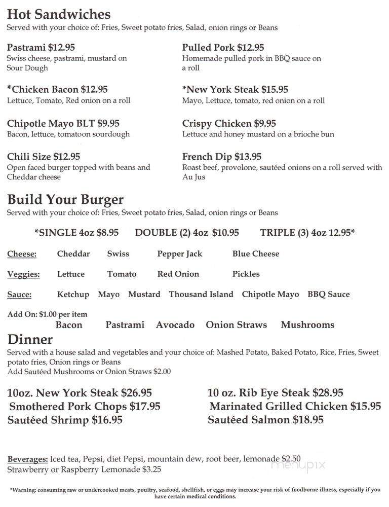 Old Stage Saloon - Porterville, CA menu_pic