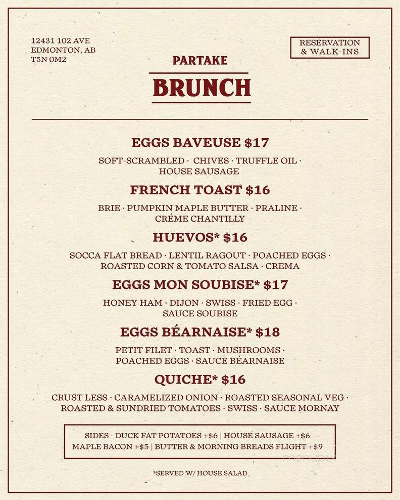 Partake - Edmonton, AB menu_pic