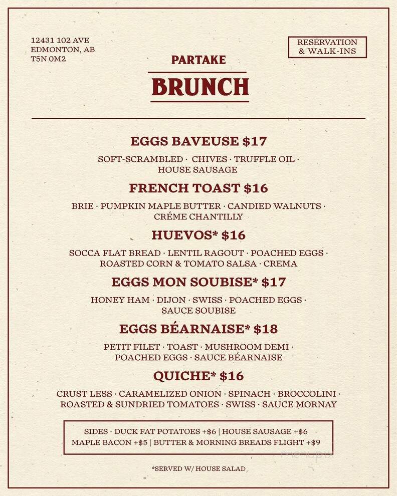 Partake - Edmonton, AB menu_pic