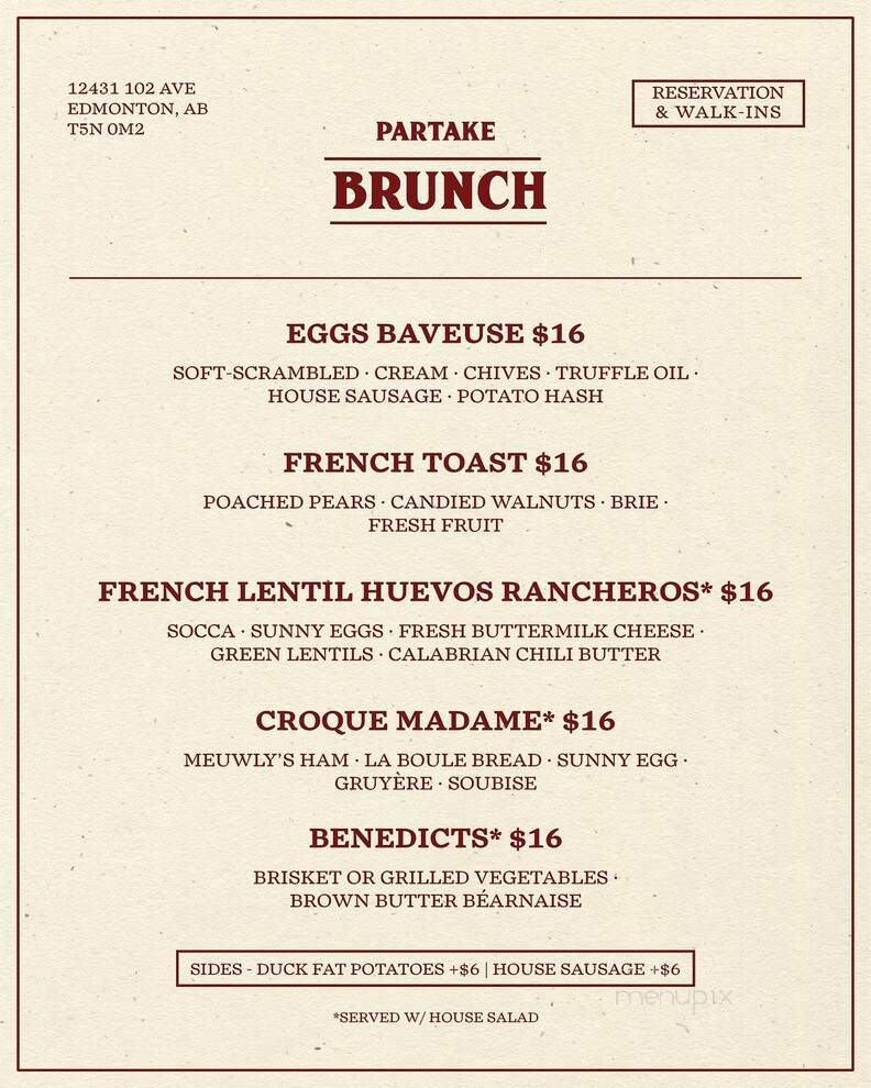 Partake - Edmonton, AB menu_pic