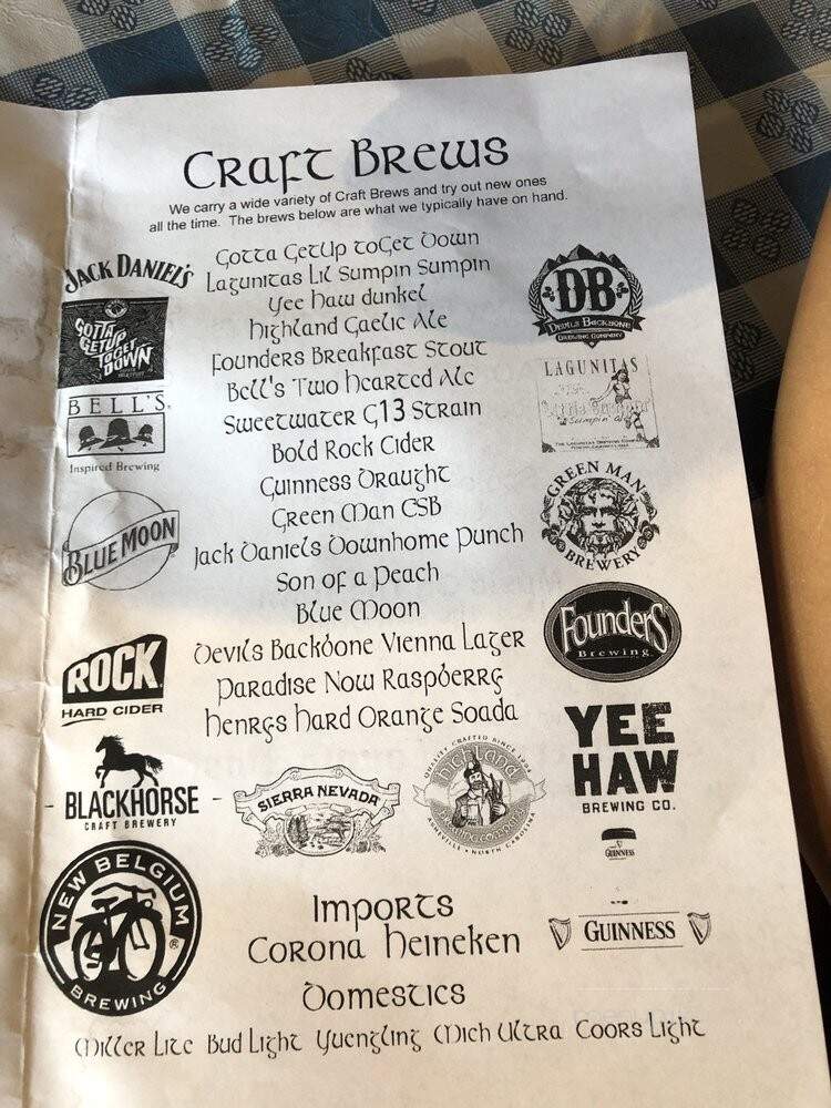 Dandridge Brewing Company - Dandridge, TN menu_pic