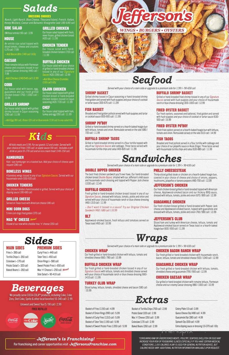 Jefferson's - Trenton, GA menu_pic