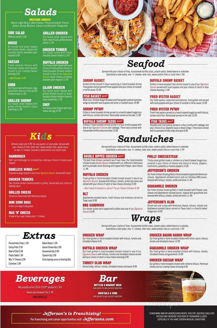 Jefferson's - Trenton, GA menu_pic