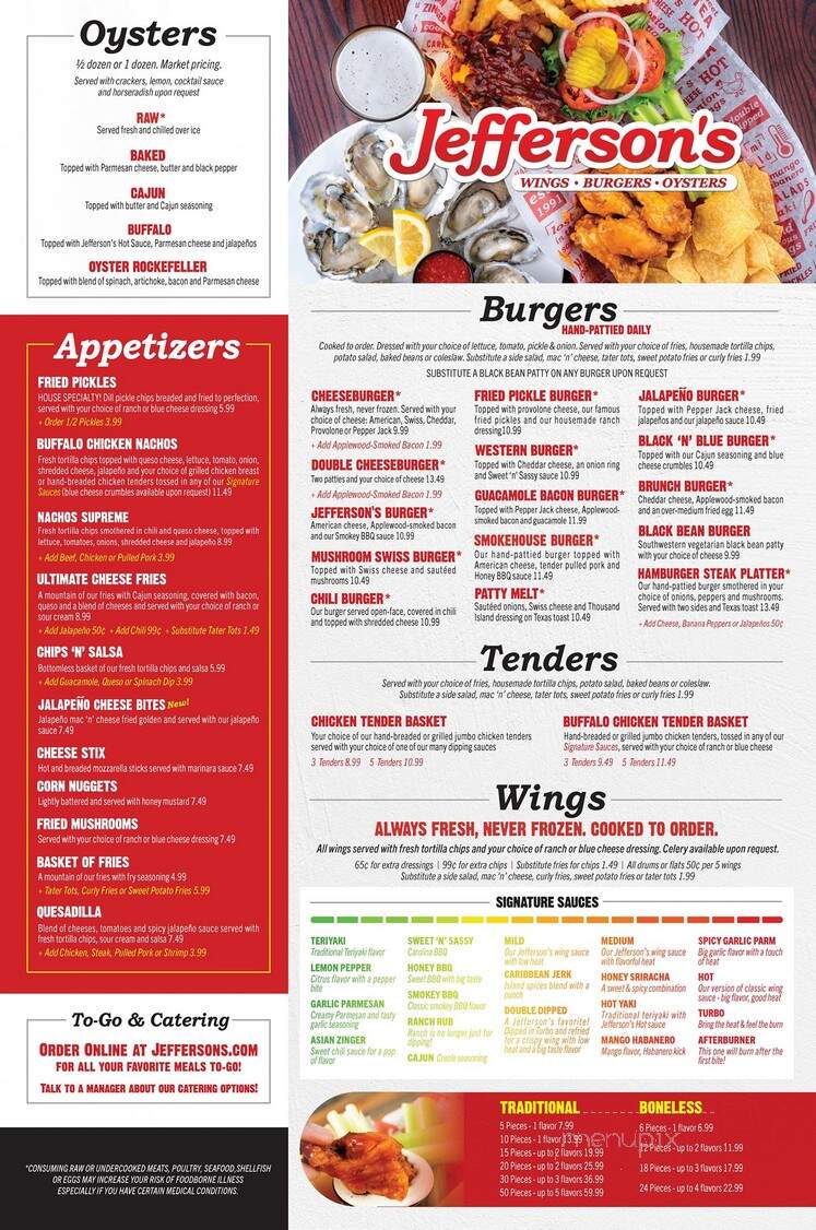 Jefferson's - Trenton, GA menu_pic