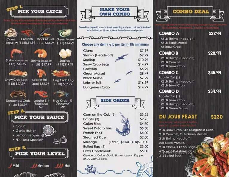 Crab Du Jour Cajun Seafood & Bar - Asheville, NC menu_pic