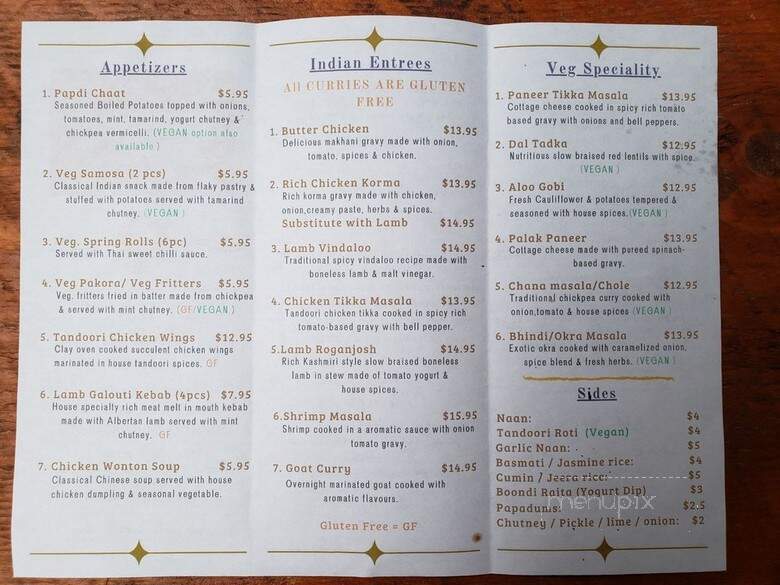 Agni Bistro - Jasper, AB menu_pic