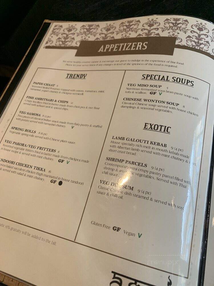 Agni Bistro - Jasper, AB menu_pic