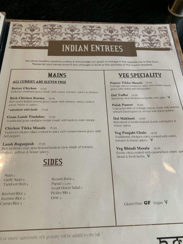 Agni Bistro - Jasper, AB menu_pic