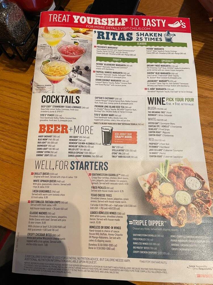 Chili's Bar and Grill - Morristown, TN menu_pic