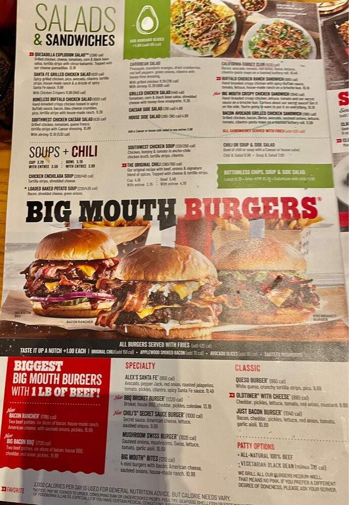 Chili's Bar and Grill - Morristown, TN menu_pic