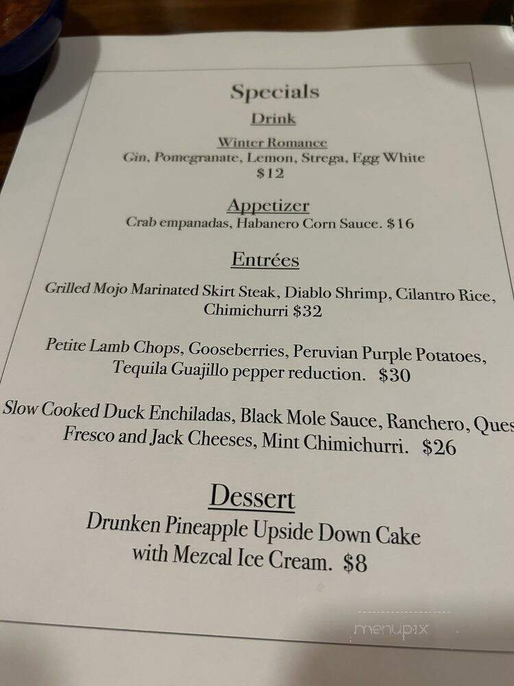 Passiflora Restaurant - Charlottesville, VA menu_pic