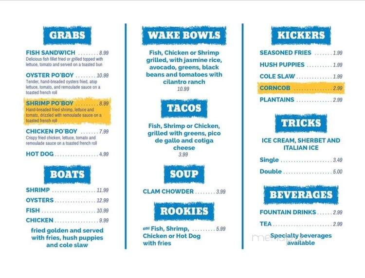 Tantrum's Lakeside Grill - Auburndale, FL menu_pic
