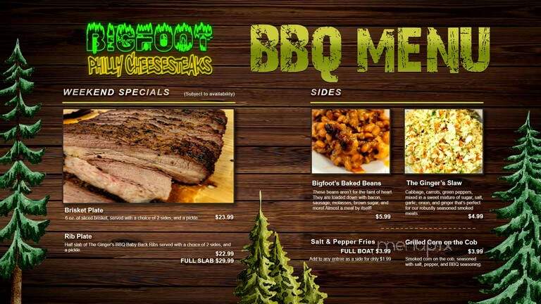 Bigfoot Philly Cheesesteaks - Gatlinburg, TN menu_pic