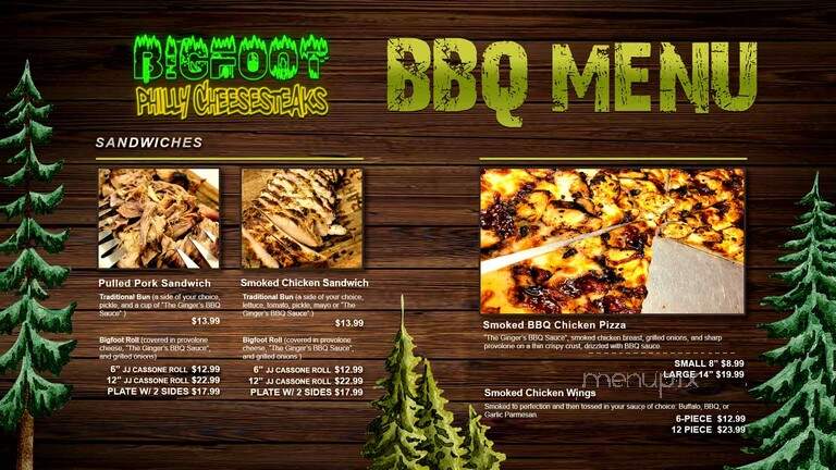 Bigfoot Philly Cheesesteaks - Gatlinburg, TN menu_pic