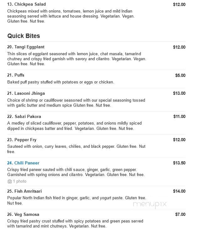 Mod India Restaurant - Glen Mills, PA menu_pic