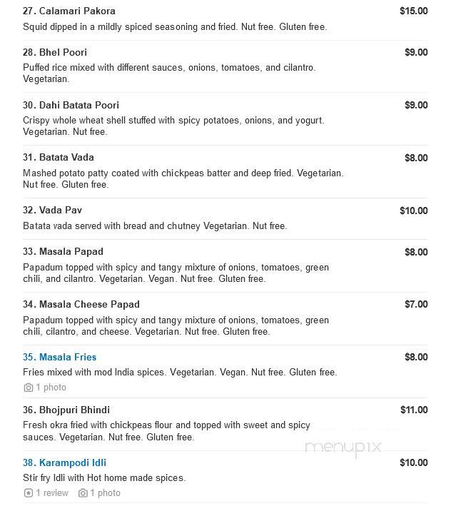 Mod India Restaurant - Glen Mills, PA menu_pic