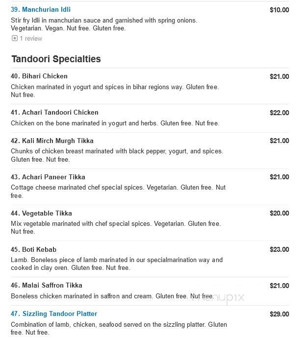 Mod India Restaurant - Glen Mills, PA menu_pic