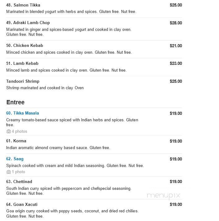 Mod India Restaurant - Glen Mills, PA menu_pic
