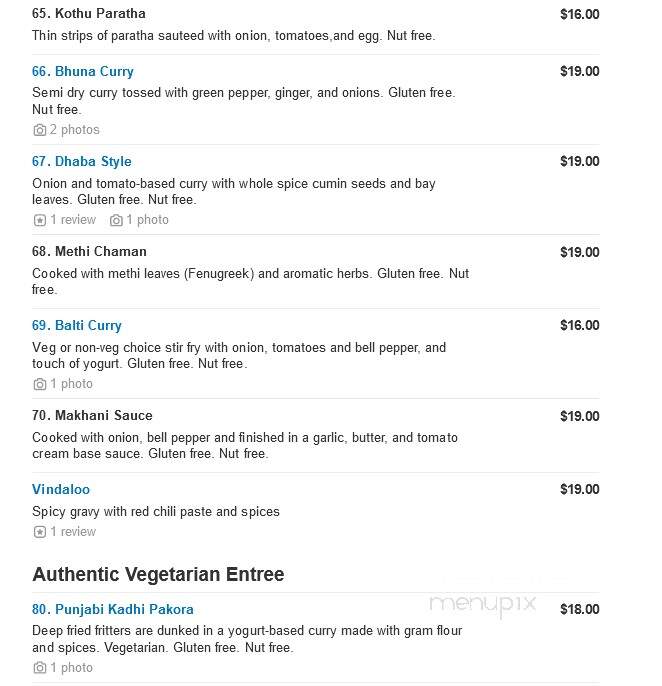 Mod India Restaurant - Glen Mills, PA menu_pic