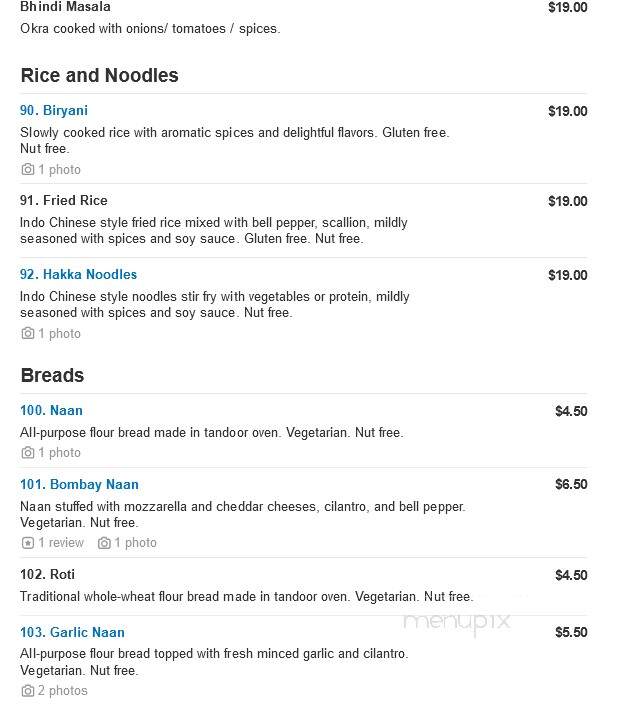 Mod India Restaurant - Glen Mills, PA menu_pic