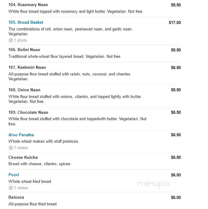 Mod India Restaurant - Glen Mills, PA menu_pic
