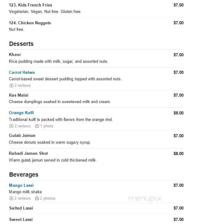 Mod India Restaurant - Glen Mills, PA menu_pic
