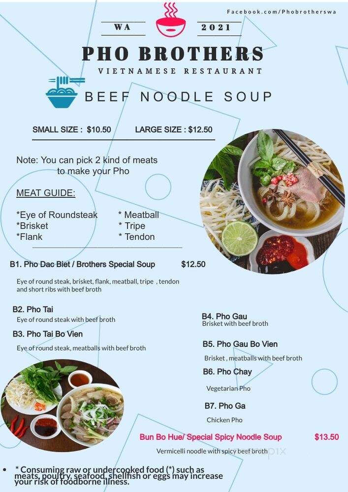 Pho Brothers WA - Vancouver, WA menu_pic