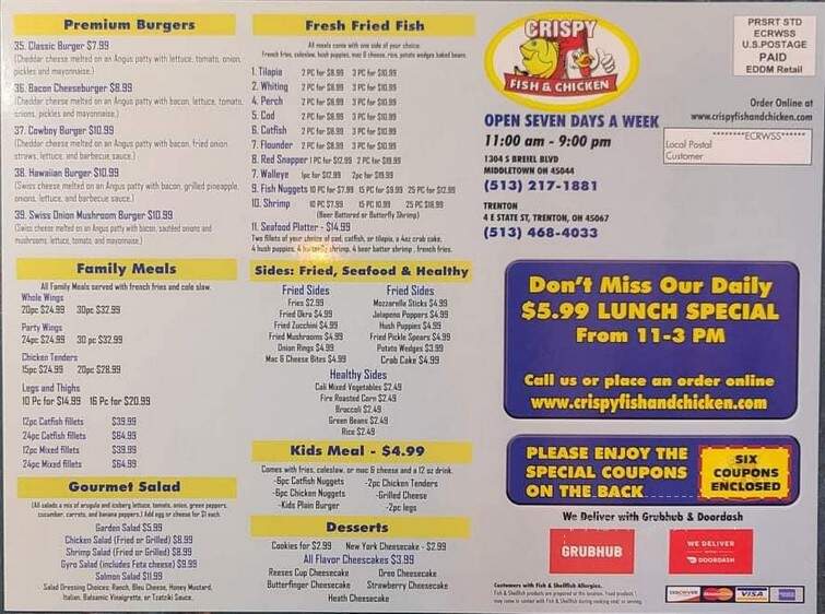 Crispy Fish & Chicken - Middletown, OH menu_pic