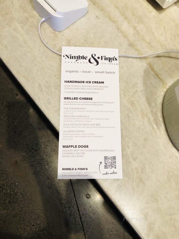 Nimble & Finn's - Santa Rosa, CA menu_pic