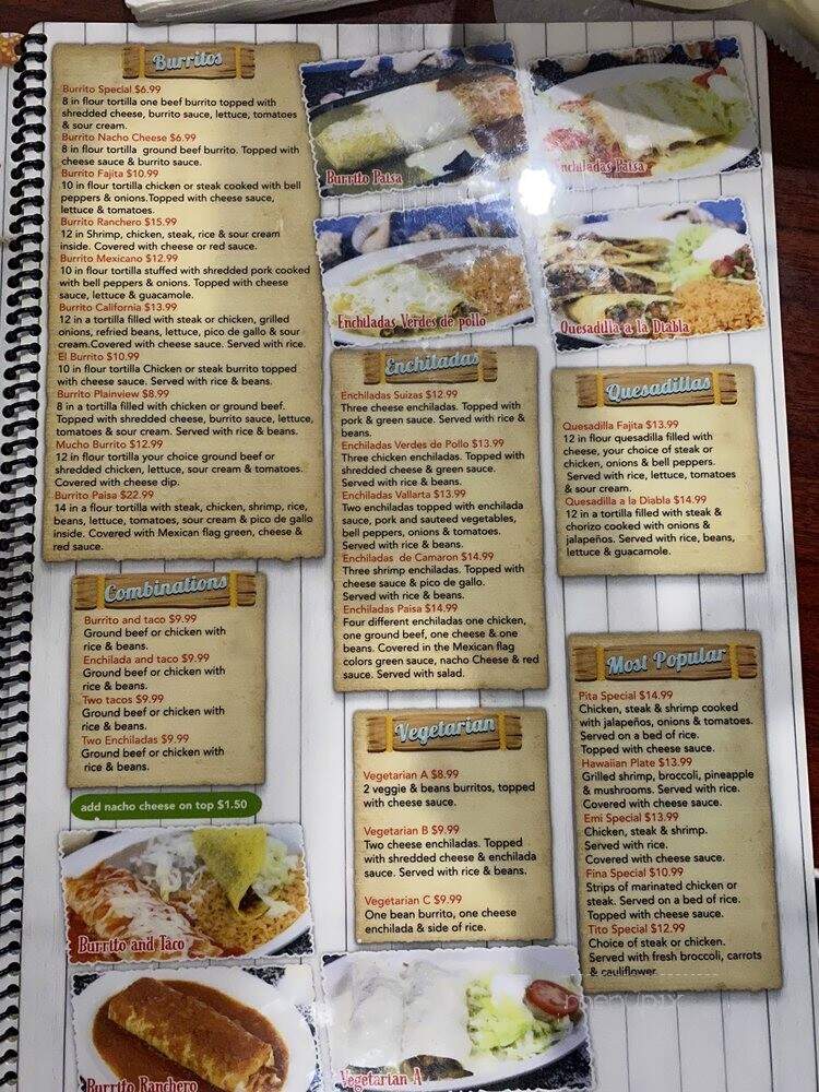 Vallarta Mexican Seafood & Grill - Louisville, KY menu_pic