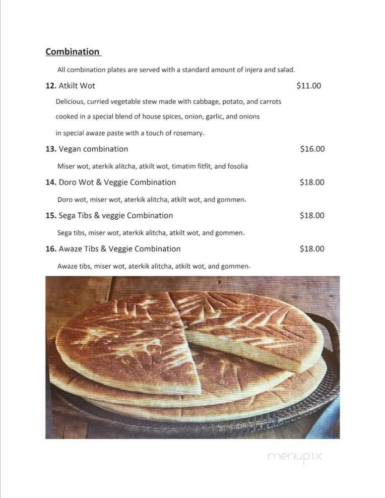 Habesha Ethiopian and Eritrean Restaurant - Cleveland, OH menu_pic