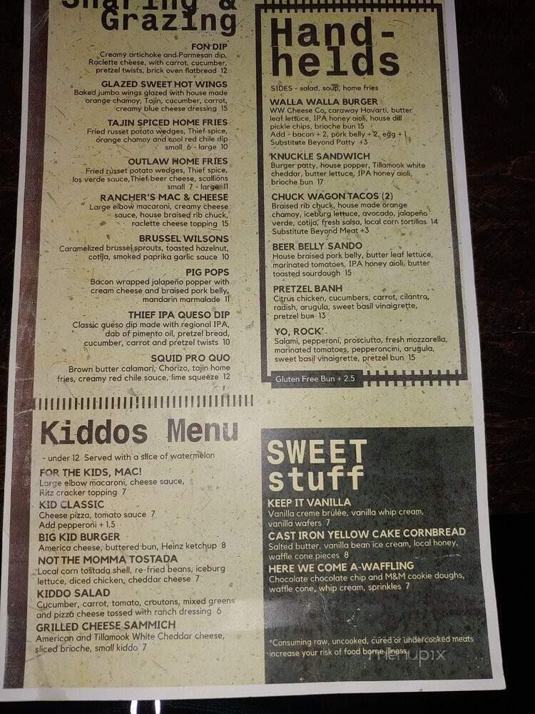 Hop Thief Taphouse and Kitchen - College Place, WA menu_pic