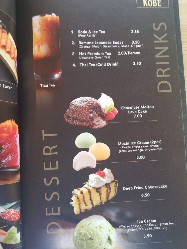 Kobe sushi and Teriyaki - Yakima, WA menu_pic