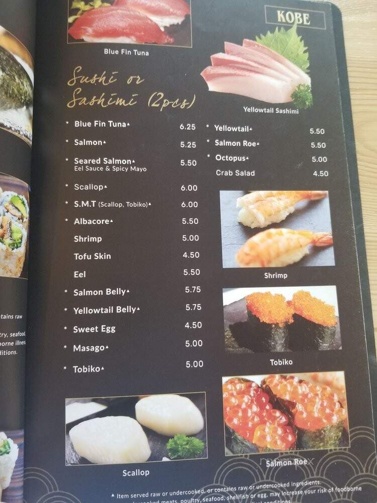 Kobe sushi and Teriyaki - Yakima, WA menu_pic