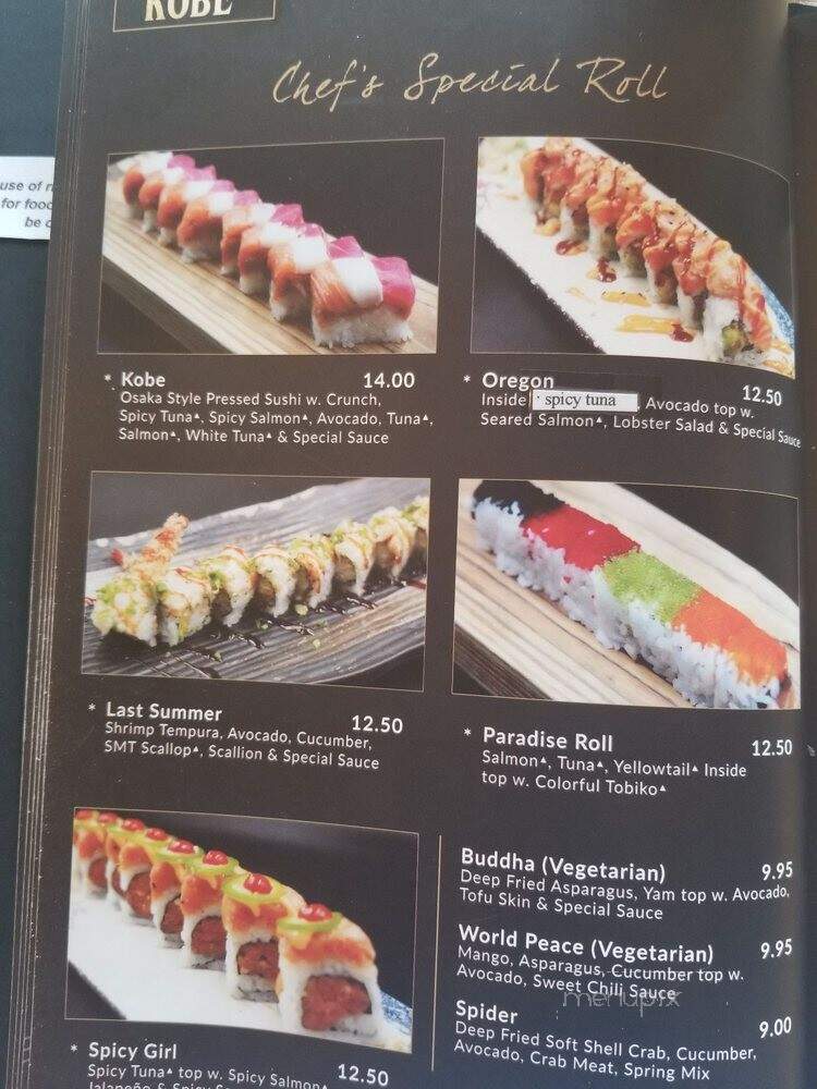 Kobe sushi and Teriyaki - Yakima, WA menu_pic