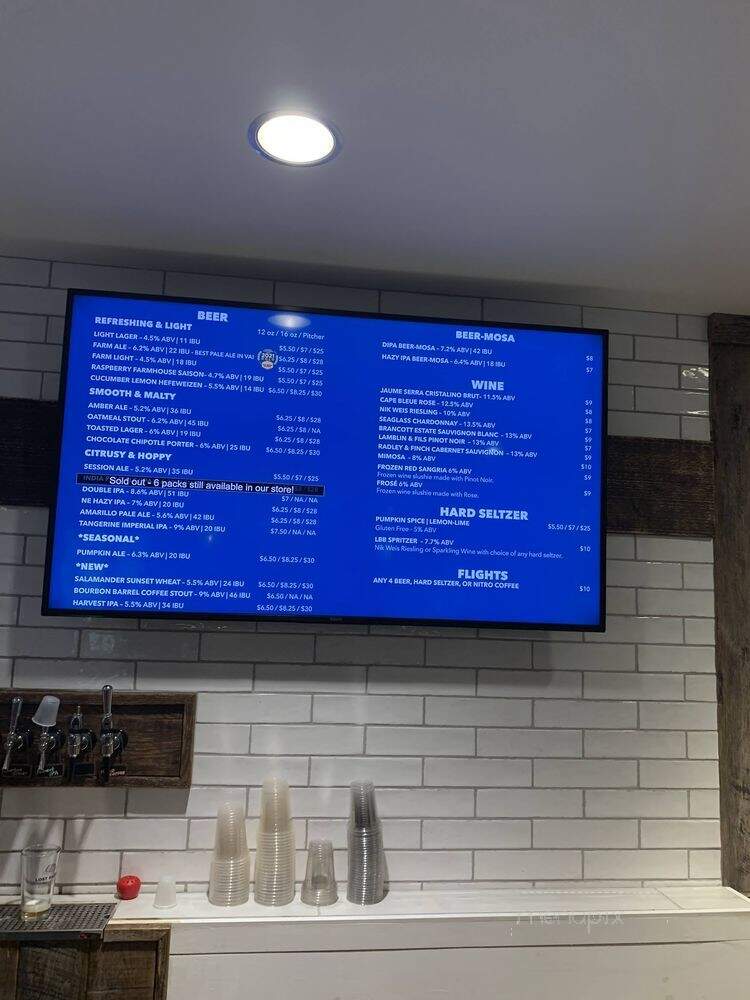 Lost Barrel Brewing - Middleburg, VA menu_pic
