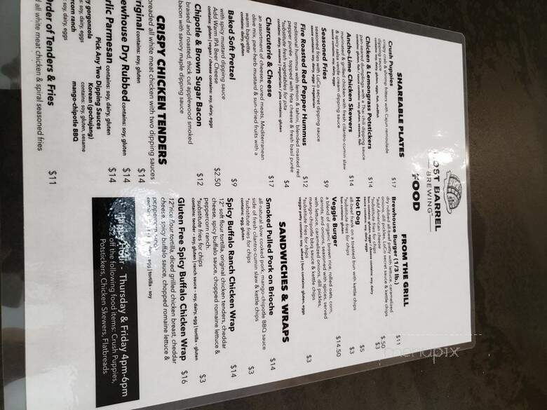 Lost Barrel Brewing - Middleburg, VA menu_pic