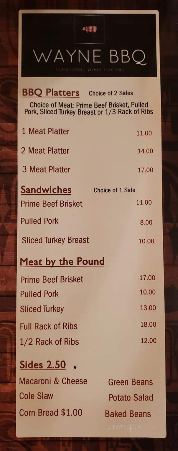 Wayne BBQ - Hannibal, MO menu_pic