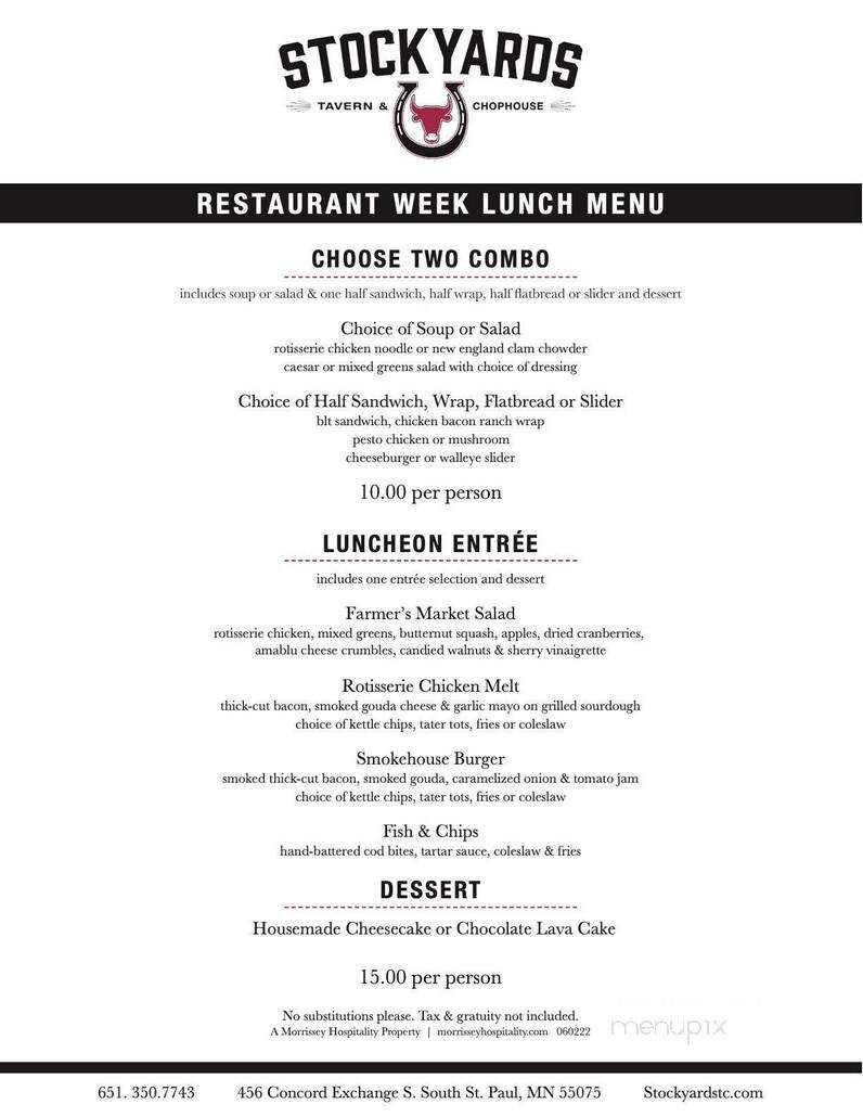 Stockyards Tavern and Chophouse - South Saint Paul, MN menu_pic